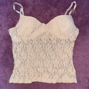 Lace Camisole Misdemeanor Top in Cream